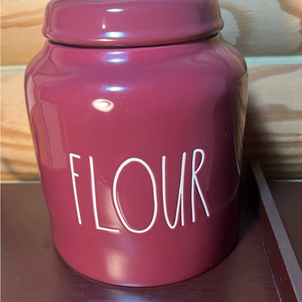 Rae dunn HTF maroon flour canister new